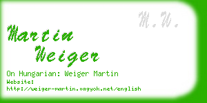 martin weiger business card